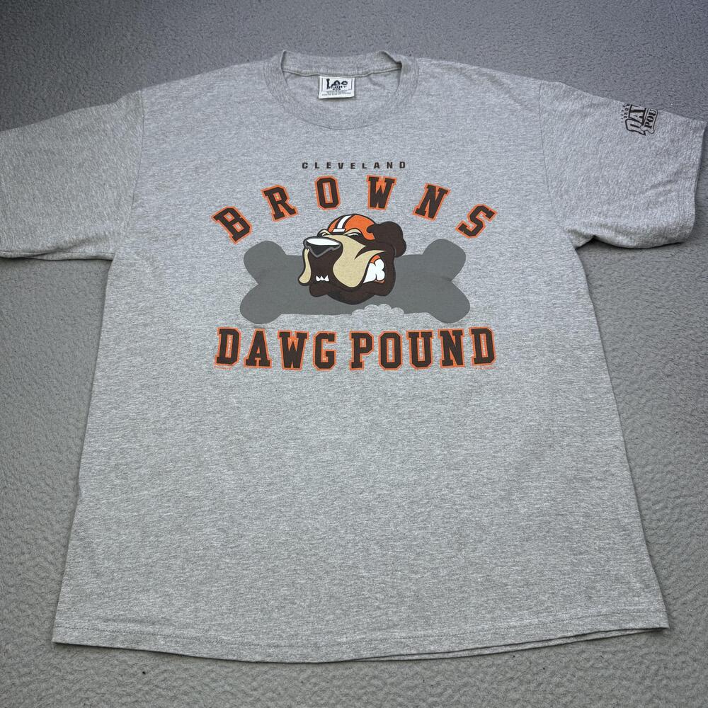 Cleveland Browns Shirt Mens XL Gray NFL Football Dawg Pound Tee Nutmeg Mills 90s